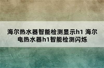 海尔热水器智能检测显示h1 海尔电热水器h1智能检测闪烁